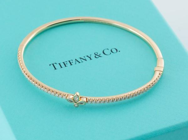 Tiffany&Co.(ティファニー)750PGバングルフルール ドリスダイヤモンド