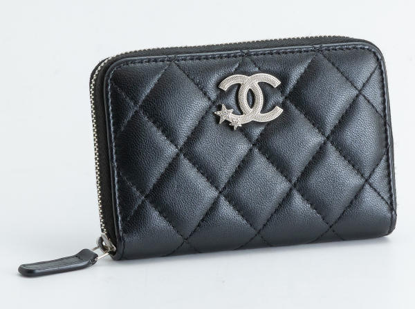 CHANEL (シャネル) クラシックスモールジップウォレット ラムスキン ブラック
