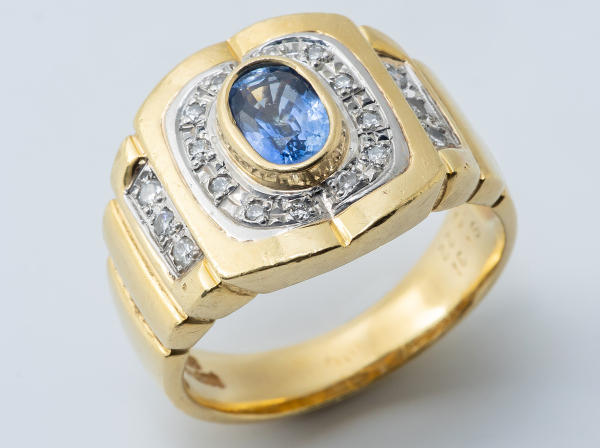 K18×Pt900 リング サファイア ダイヤモンド｜郡山の質店・ Brera（ブレラ）