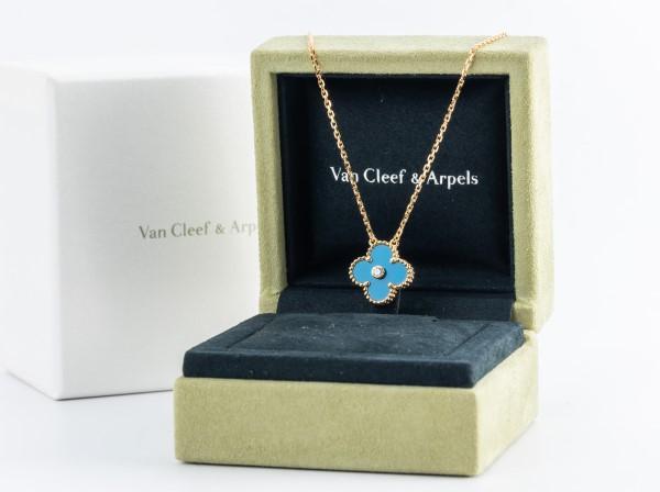 Van Cleef & Arpels (ヴァンクリーフ＆アーペル)ネックレス K18YG ヴィンテージアルハンブラ セーブル焼き