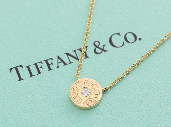 Tiffany & Co. (ティファニー)K18YG ネックレス 1837サークルペンダント ダイヤモンド