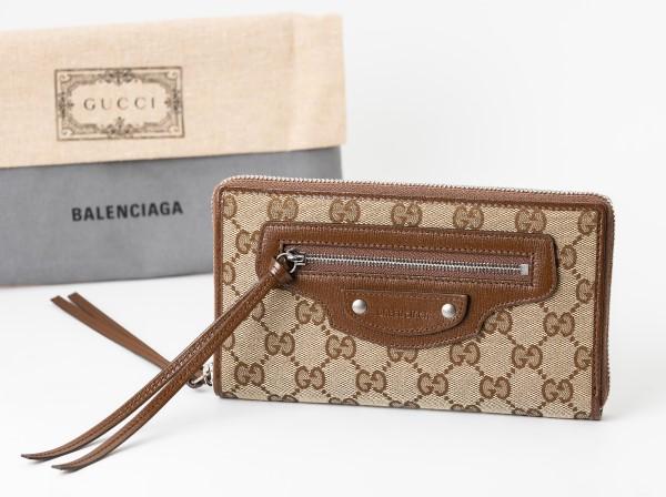 GUCCI (グッチ)ラウンドファスナー財布 グッチ×バレンシアガコラボ ザ ...