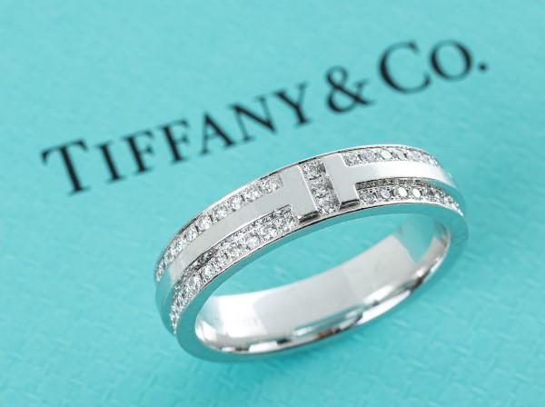 Tiffany & Co. (ティファニー) 750WG TTWO ナロー パヴェダイヤモンドリング 