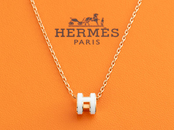 HERMES(エルメス) ネックレス GP ホワイト ミニ ポップH