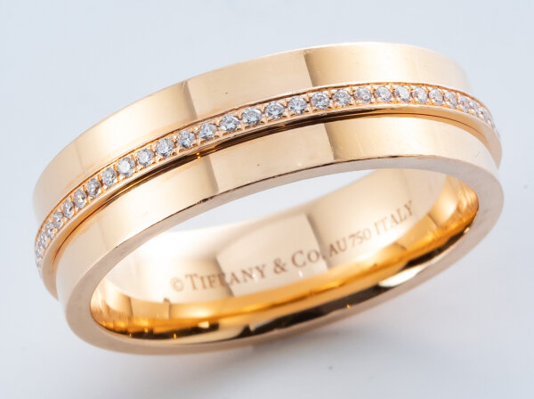 Tiffany & Co. (ティファニー) 750PG T ナロー ダイヤモンド リング 