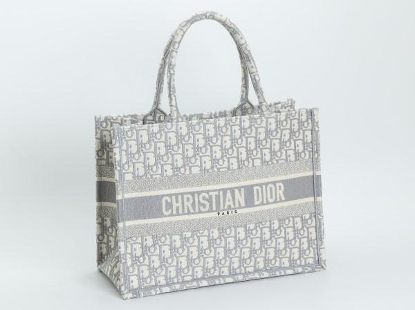 C.Dior (クリスチャン・ディオール）ブックトート　ミディアム ジャガード グレー